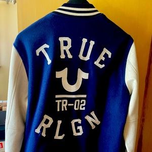 True Religion Mens Varsity Wool Jacket